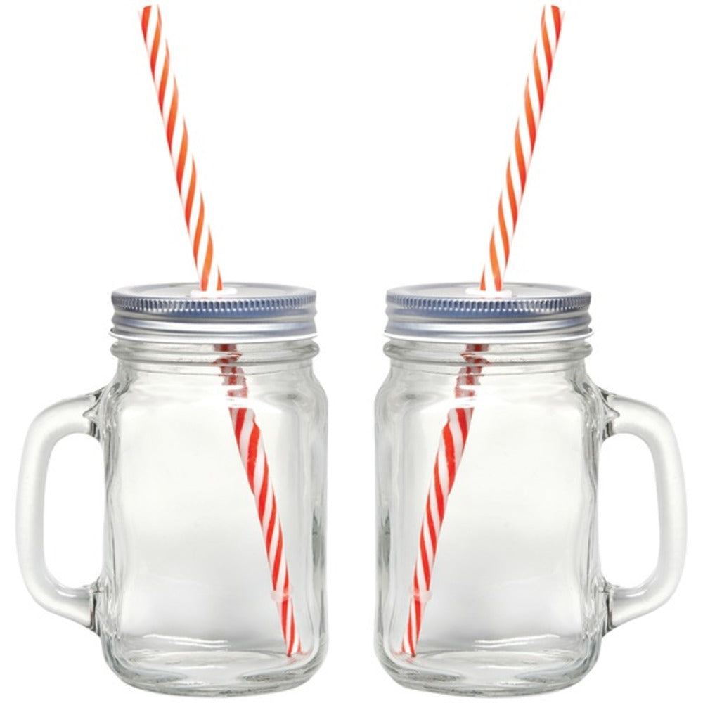 Gourmet By Starfrit 080049-006-0000 16-Ounce Mason Jar Mugs, 2 pk with