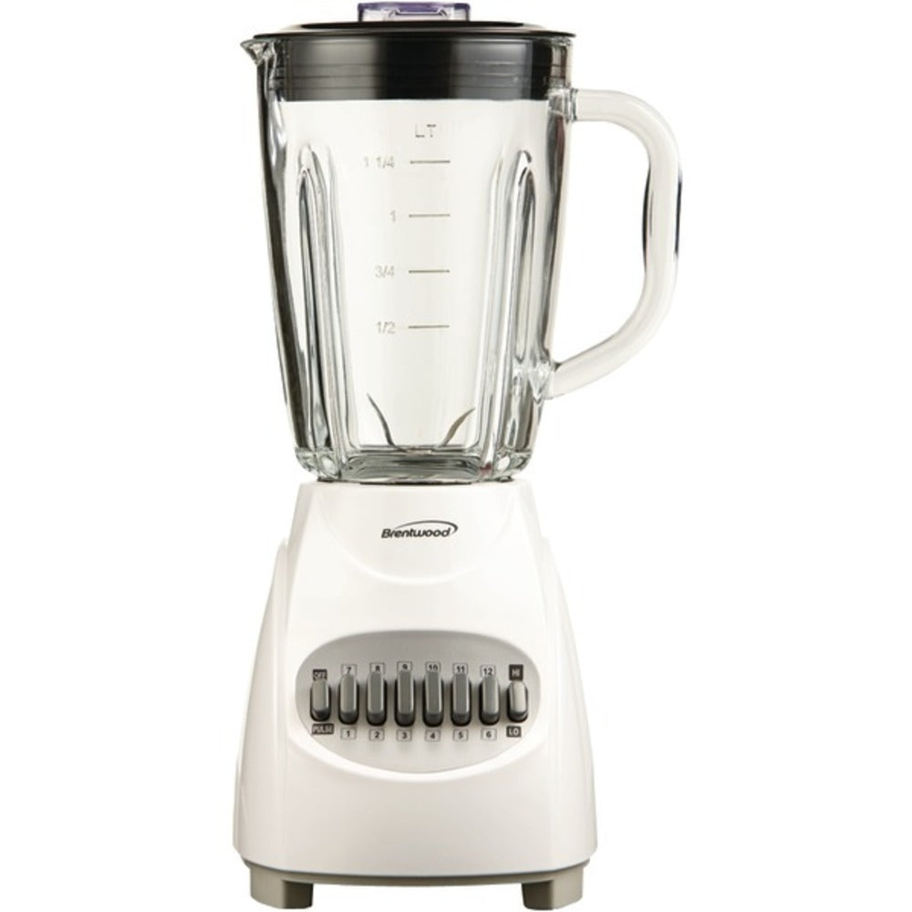 Brentwood Appliances JB-920W 12-Speed Blender with Glass Jar (White)