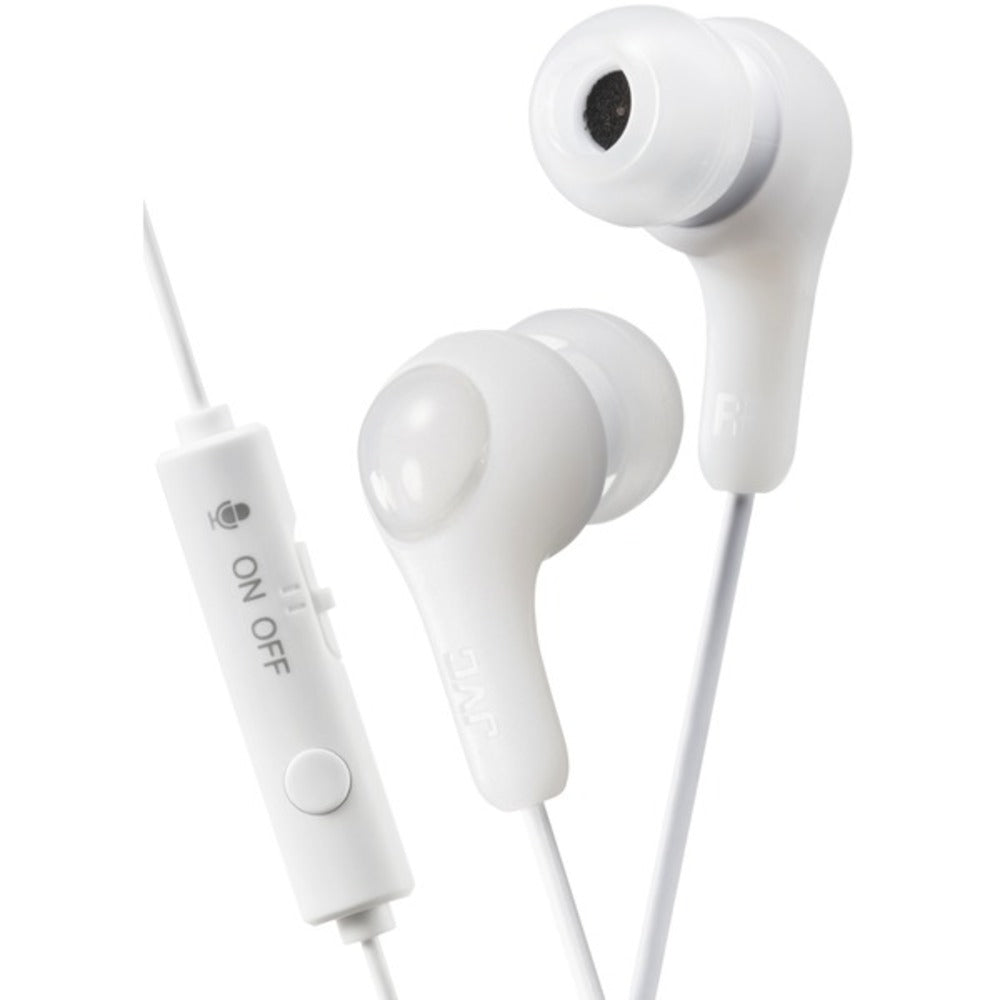 JVC(R) HAFX7GW Gumy Gamer Earbuds with Microphone (White)