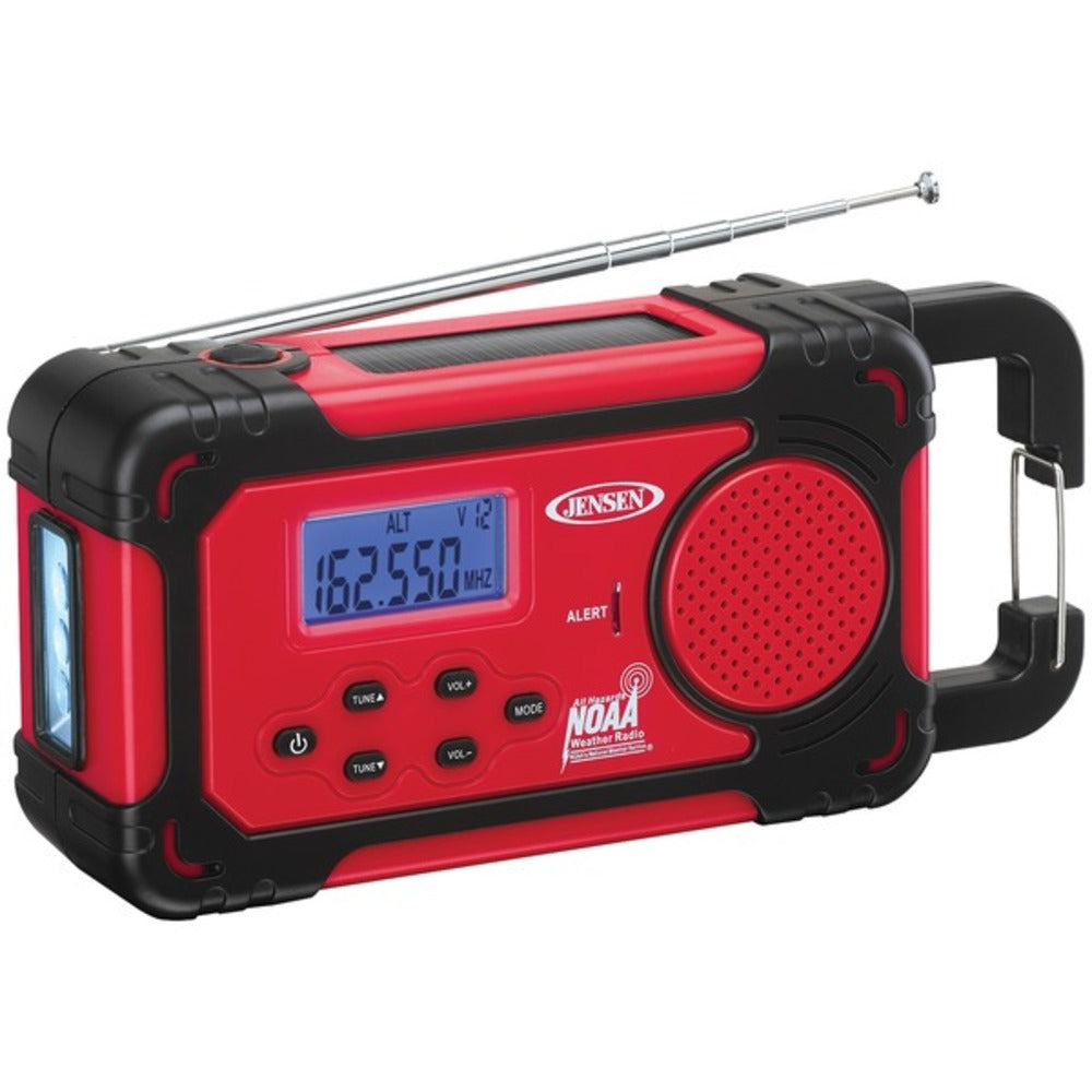 JENSEN(R) JEP-750 AM/FM Weather Band Clock Radio with 4-Way Power & Bu