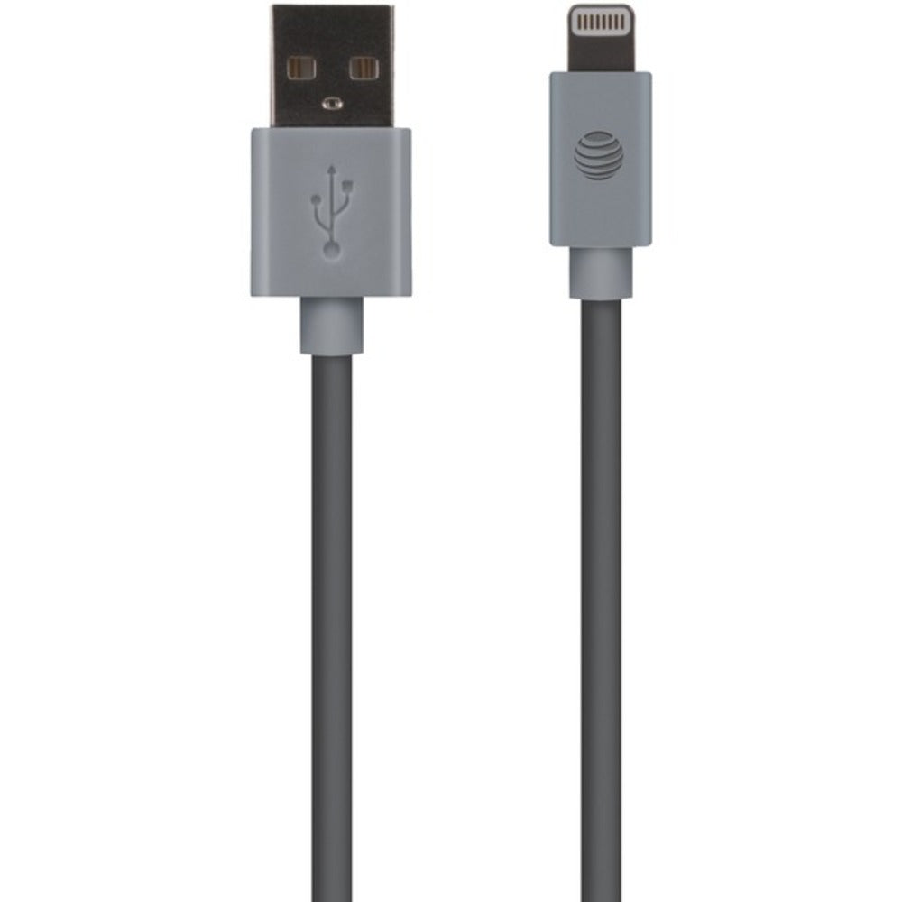 AT&T(R) LC10-GRY Charge & Sync USB Cable with Lightning(R) Connector,