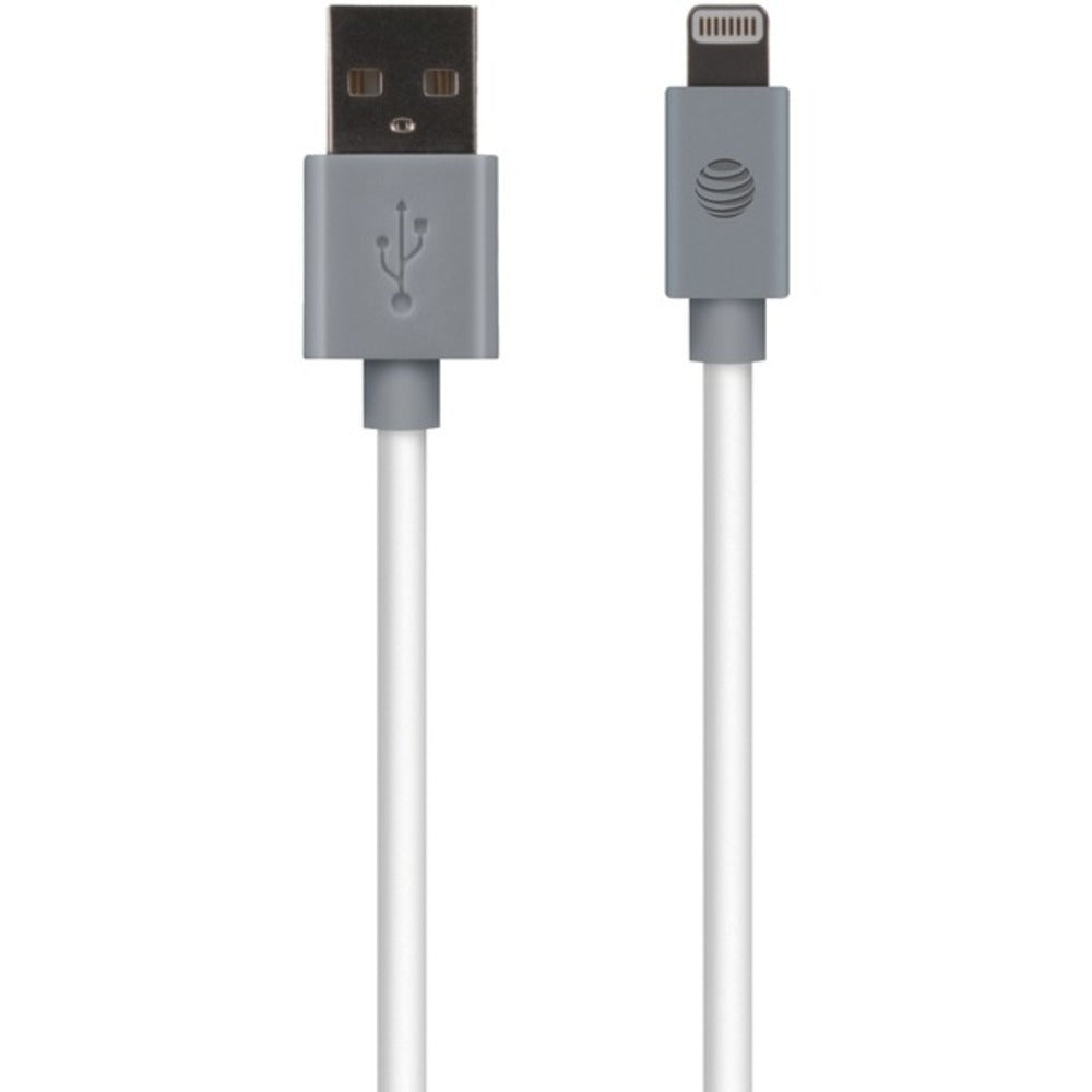 AT&T(R) LC10-WHT Charge & Sync USB Cable with Lightning(R) Connector,