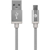 AT&T(R) MC05-SLV Braided USB to Micro USB Charge & Sync Cable, 5ft (Si