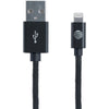 AT&T SC03B-LGT Charge & Sync Braided USB to Lightning Cable, 4ft (Blac