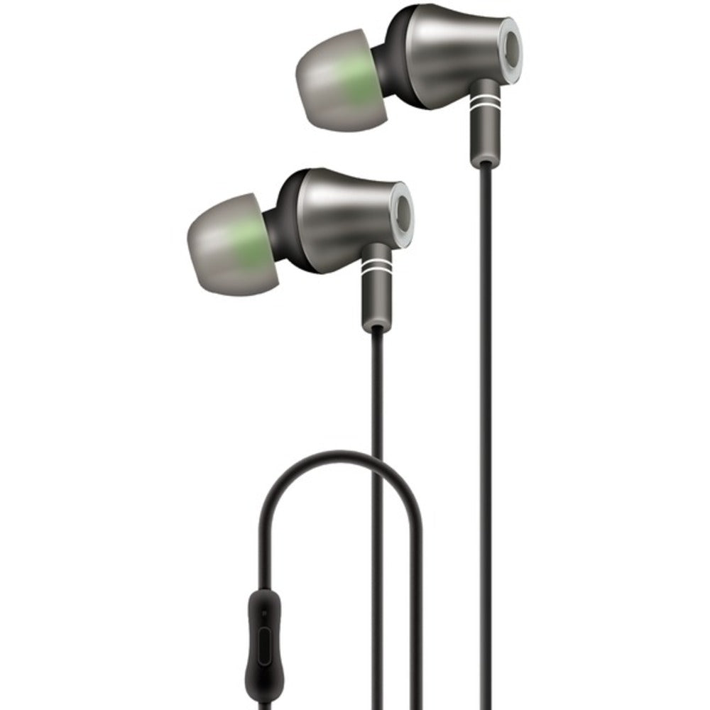 AT&T(R) E10-BLK E10 Metallic In-Ear Stereo Earbuds with Microphone (Bl