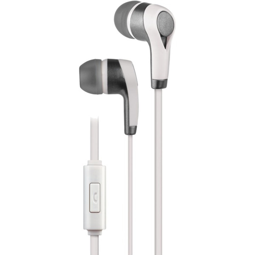 AT&T(R) PE10-WHT PE10 In-Ear Stereo Earbuds with Microphone (White)