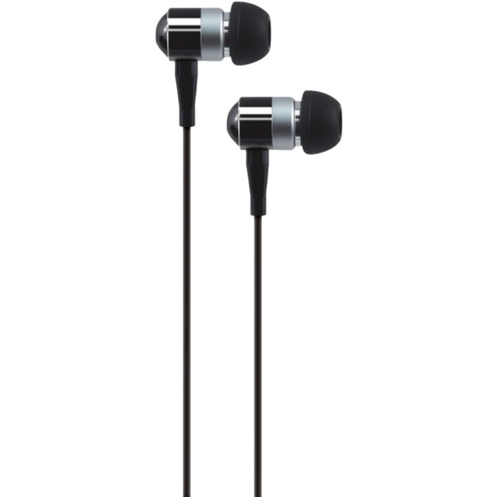AT&T(R) PEB02-BLK PEB02 In-Ear Aluminum Stereo Earbuds (Black)