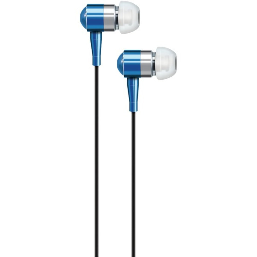 AT&T(R) PEBM02-BLU PEBM02 In-Ear Aluminum Stereo Earbuds with Micropho