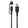 Helix ETHACM10BLK USB-A to USB-C(TM) Cable with Micro USB Adapter, 10f