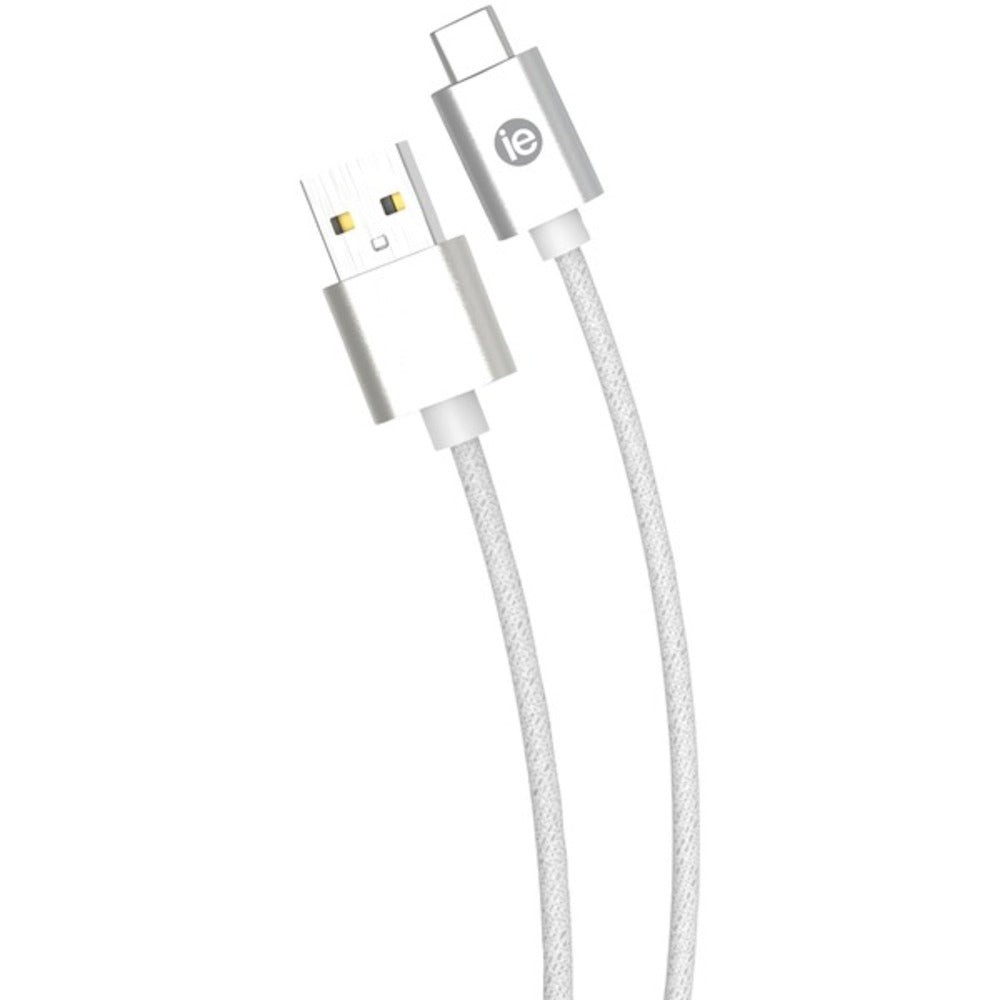 iEssentials(R) IEN-BC6C-WT Charge & Sync Braided USB-C(TM) to USB-A Ca