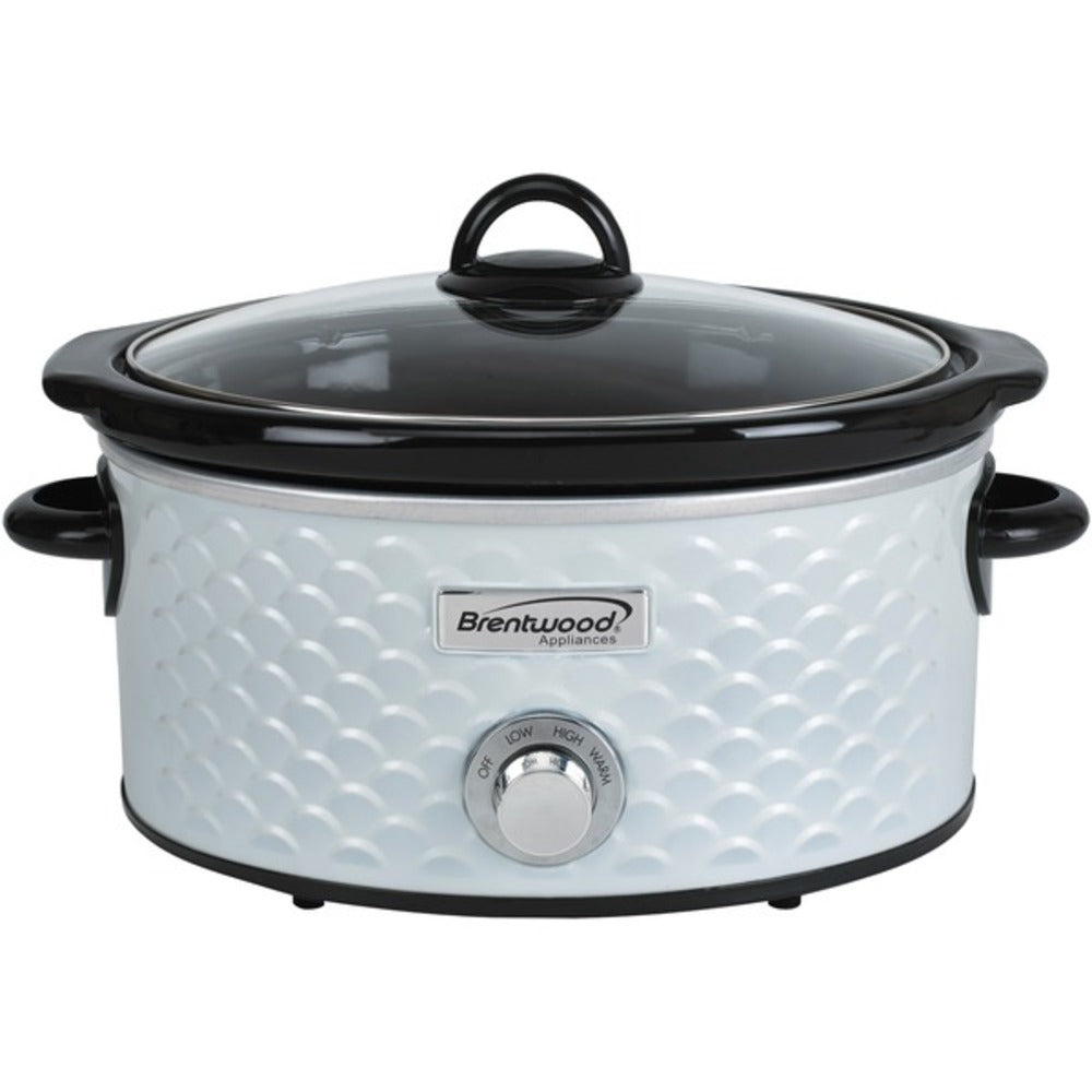 Brentwood Appliances SC-140W 4.5-Quart Scallop Pattern Slow Cooker (Wh