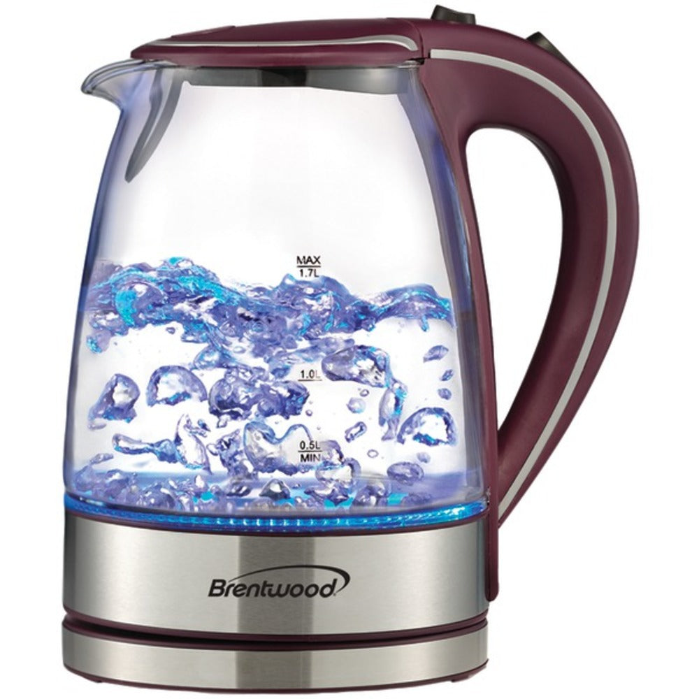 Brentwood Appliances KT-1900PR 1.7-Liter Borosilicate Glass Tea Kettle