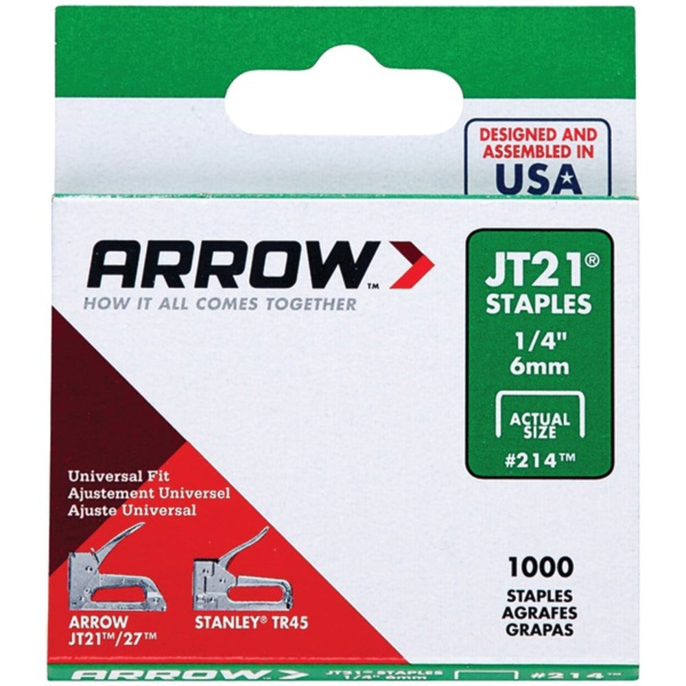 Arrow 21424 JT21 Thin Wire Staples, 1,000 pk (1/4)