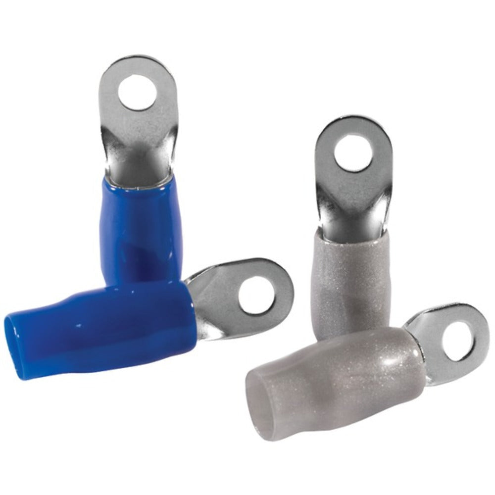 DB Link RT4B 4-Gauge 5/16 Ring Terminals, 4 pk (Nickel Plated, 2 Blue