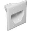 DataComm Electronics 45-0002-WH 2-Gang Recessed Cable Plate (White)