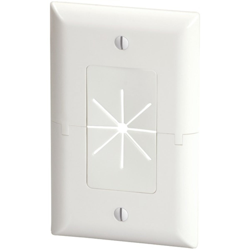 DataComm Electronics 45-0017-WH Split Plate with Flexible Opening (Whi