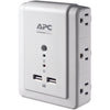 APC P6WU2 6-Outlet SurgeArrest Surge Protector Wall Tap with 2 USB Por