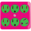 Uber(TM) 25110 6-Outlet Power Tap (Pink & Green)