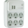 GE(R) 25797 6-Outlet Surge Protector with 2 USB Charging Ports