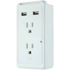 GE(R) 36065 2-Outlet Eye-Indicator Wall Tap with 2 USB Ports
