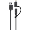 Belkin F8J080bt03-BLK Micro USB Cable with Lightning Adapter, 3ft