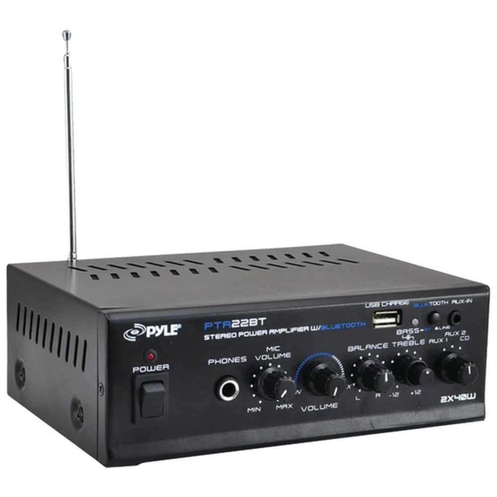 Pyle Pro(R) PTA22BT 40-Watt x 2 Mini Blue Series Bluetooth(R) Stereo P