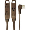 Axis(TM) 45504 3-Outlet Brown Wall-Hugger Indoor Grounded Extension Co
