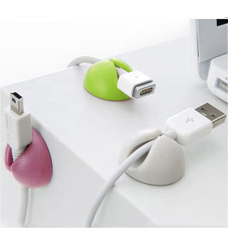 5Pcs Solid Desk Set Wire Clip Organizer Office Accessories Bobbin Winder Wrap Cord Cable Manager for Mouse USB Keyboard Lines